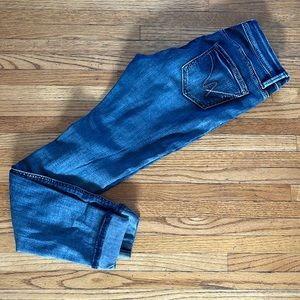 Warehouse One Mid Rise Skinny Distressed Jeans